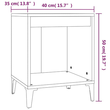 2 High Gloss White Bedside Cabinets 40x35x50 cm