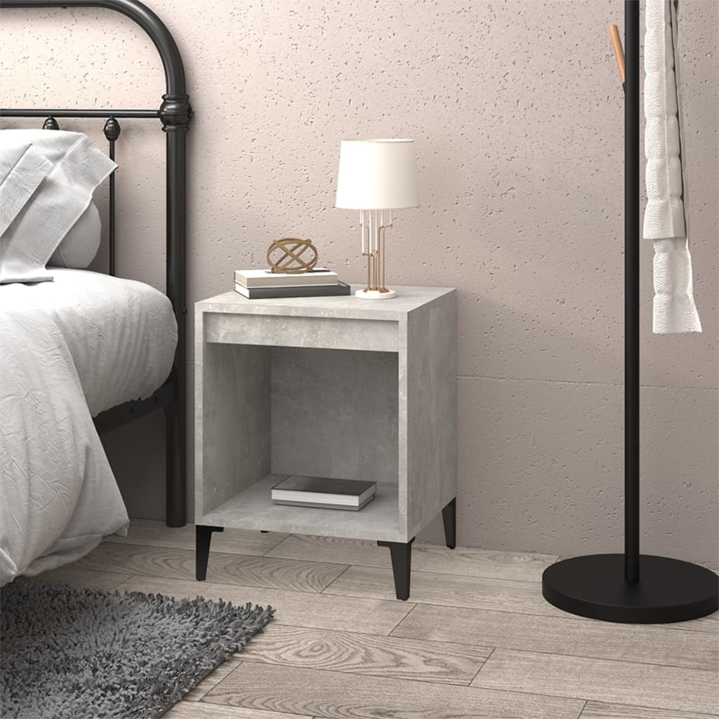 Concrete Grey Bedside Cabinet 40x35x50 cm - Modern Style Storage