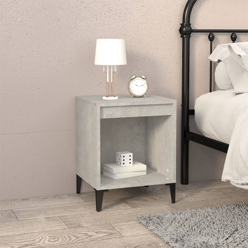 Concrete Grey Bedside Cabinet 40x35x50 cm - Modern Style Storage