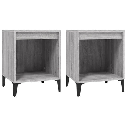 Modern Grey Sonoma Bedside Cabinets Set, 40x35x50 cm, 2 Pieces