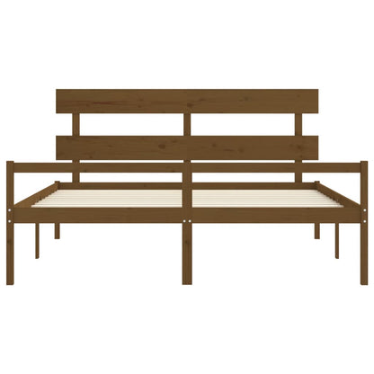 Senior Bed without Mattress Honey Brown 200x200 cm Solid Wood