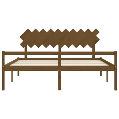 Senior Bed without Mattress Honey Brown 200x200 cm Solid Wood