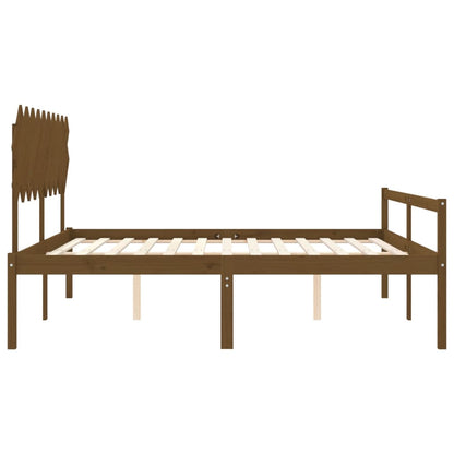 Senior Bed without Mattress Honey Brown 200x200 cm Solid Wood