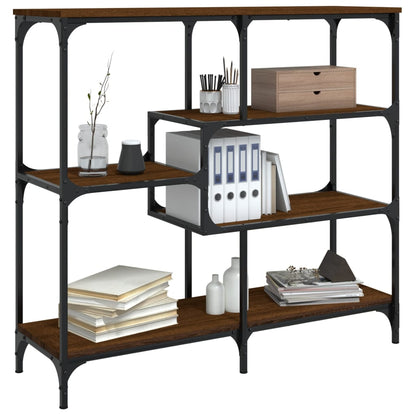 Brown Oak Console Table - Engineered Wood, 103x32x95 cm