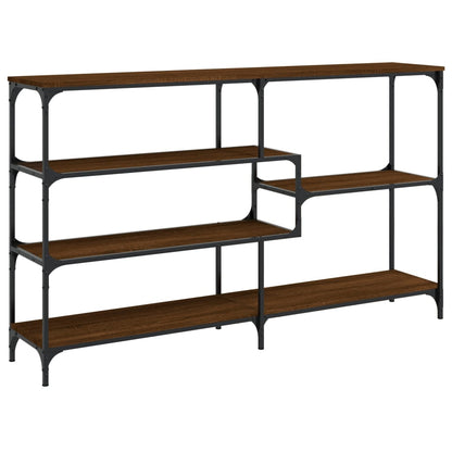 Brown Oak Console Table - Engineered Wood, 160x32x95 cm