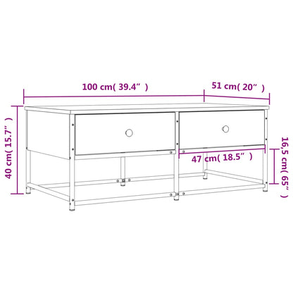 Coffee Table Black 100x51x40 cm Engineered Wood