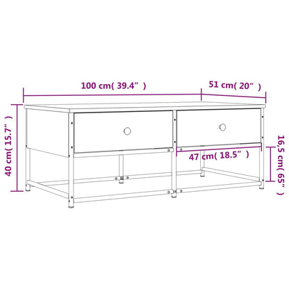 Coffee Table Grey Sonoma 100x51x40 cm Engineered Wood