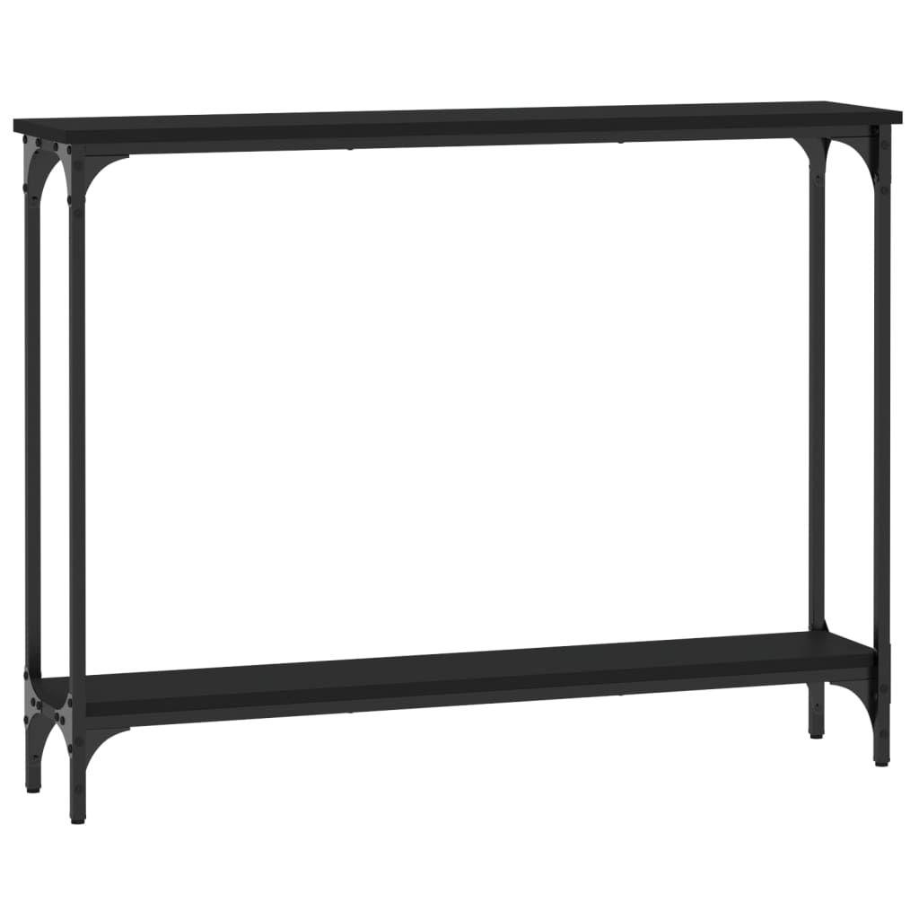 Black Engineered Wood Console Table - 100x22.5x75 cm