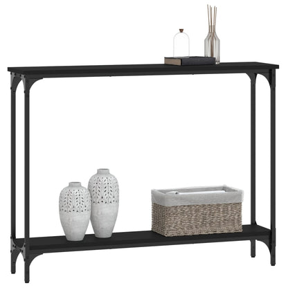 Black Engineered Wood Console Table - 100x22.5x75 cm