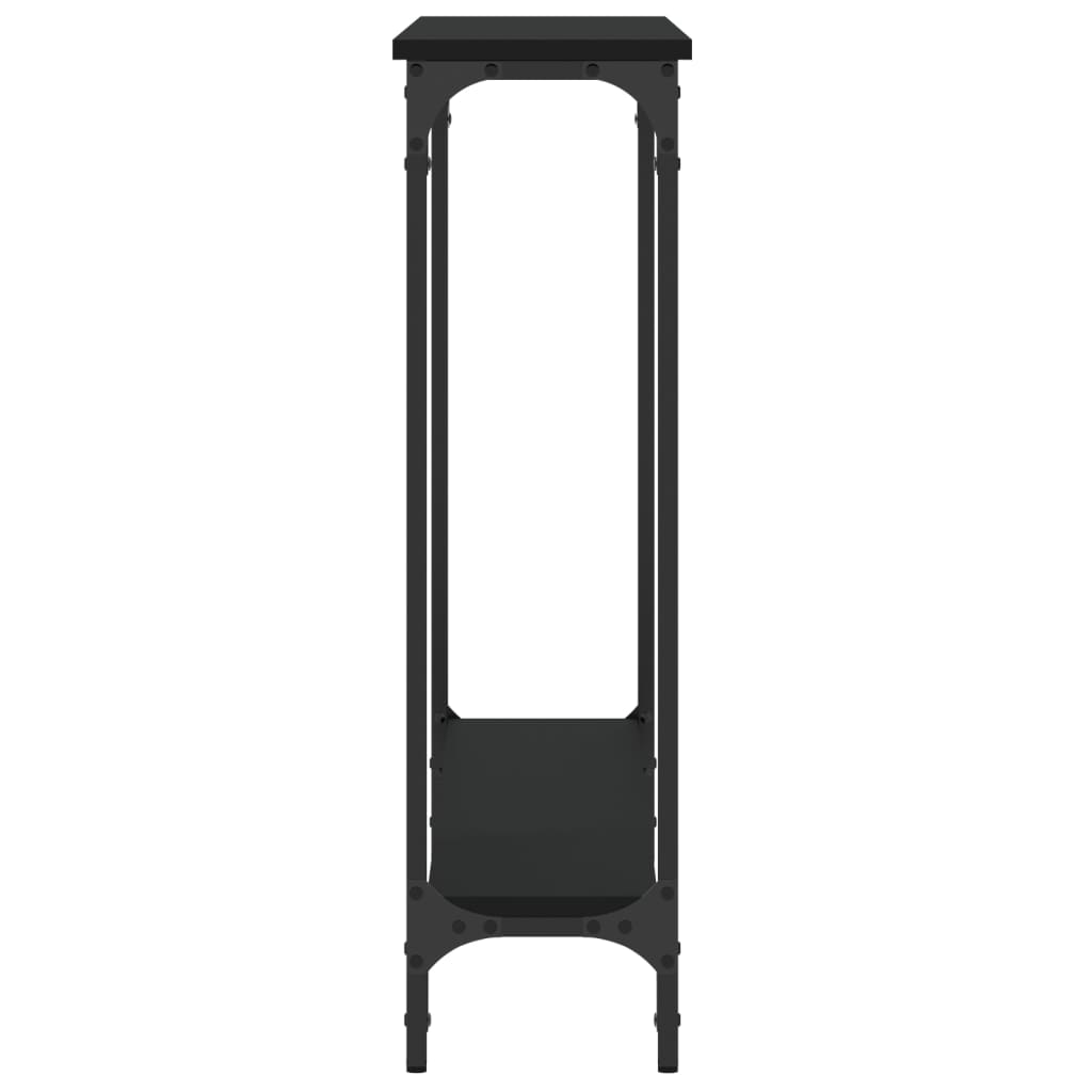 Black Engineered Wood Console Table - 100x22.5x75 cm