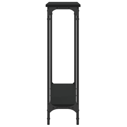 Black Engineered Wood Console Table - 100x22.5x75 cm
