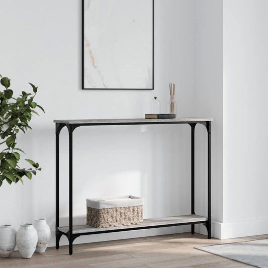 Grey Sonoma Engineered Wood Console Table - 100x22.5x75 cm