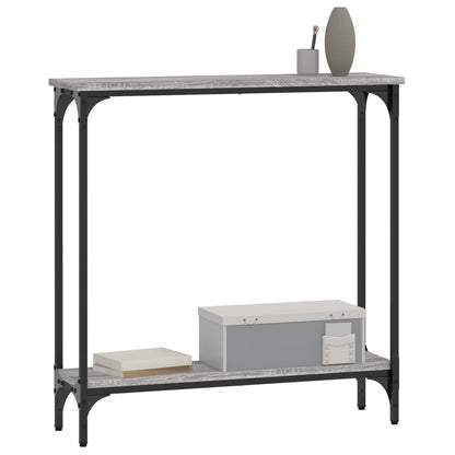 Sonoma Grey Console Table - Engineered Wood 75x22.5x75 cm