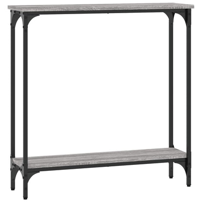 Sonoma Grey Console Table - Engineered Wood 75x22.5x75 cm