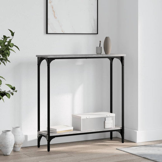 Sonoma Grey Console Table - Engineered Wood 75x22.5x75 cm