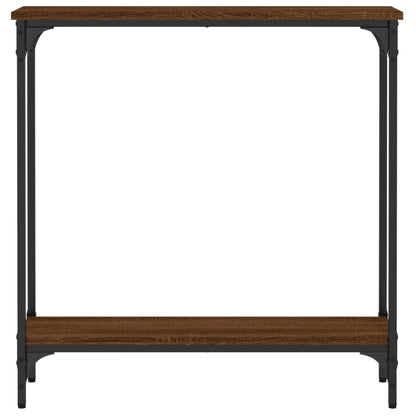 Brown Oak Engineered Wood Console Table - 75x22.5x75 cm
