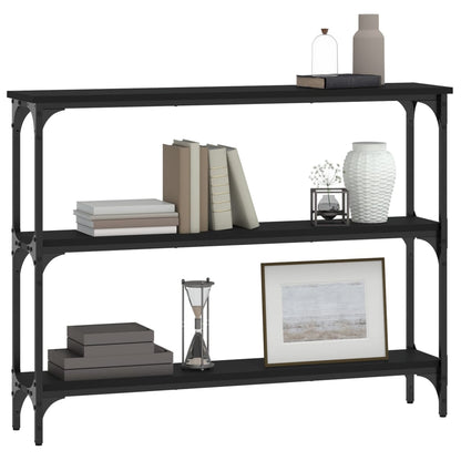 Modern Black Console Table - Engineered Wood, 100x22.5x75 cm