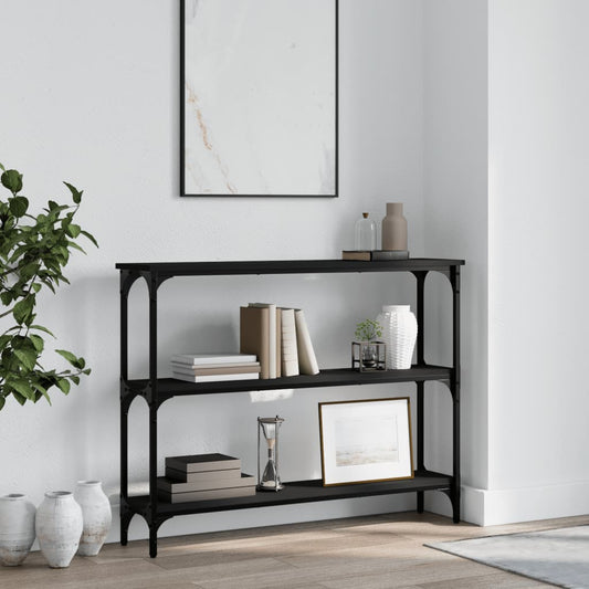 Modern Black Console Table - Engineered Wood, 100x22.5x75 cm