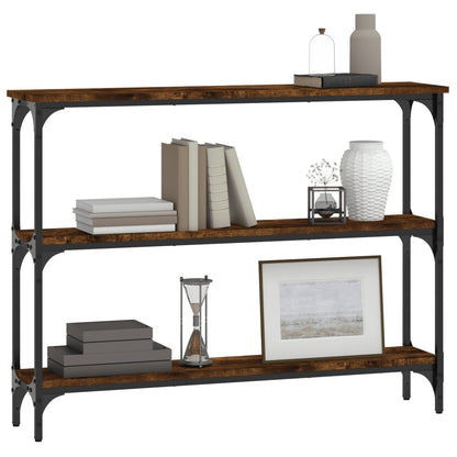 Smoked Oak Console Table - 100x22.5x75 cm, Engineered Wood