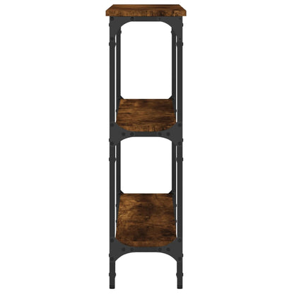 Smoked Oak Console Table - 100x22.5x75 cm, Engineered Wood
