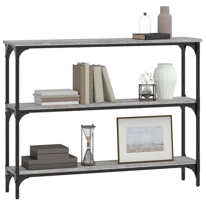 Sonoma Grey Console Table - Engineered Wood, 100x22.5x75cm
