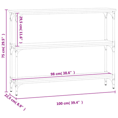 Sonoma Grey Console Table - Engineered Wood, 100x22.5x75cm