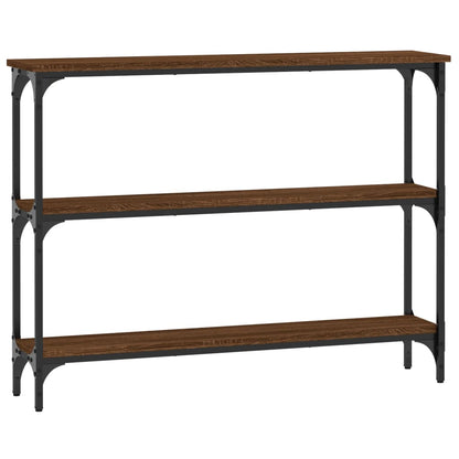Brown Oak Console Table - Engineered Wood, 100x22.5x75 cm