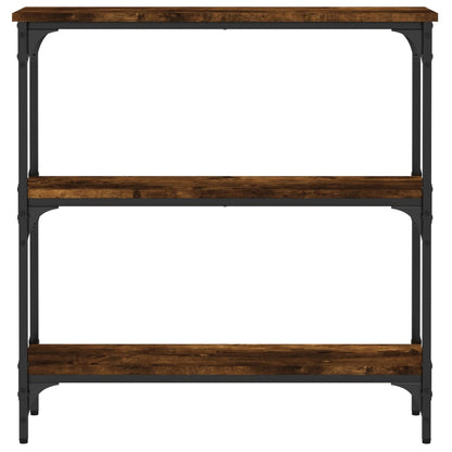 Smoked Oak Console Table - Engineered Wood, 75x22.5x75 cm