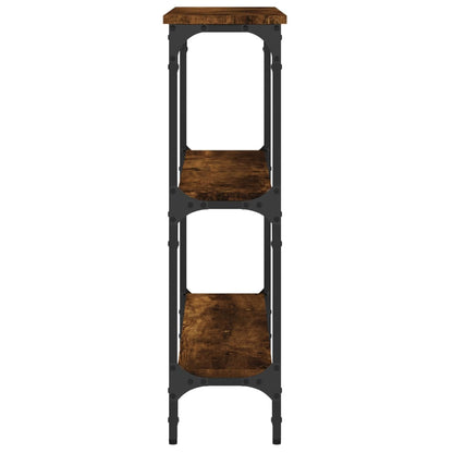 Smoked Oak Console Table - Engineered Wood, 75x22.5x75 cm