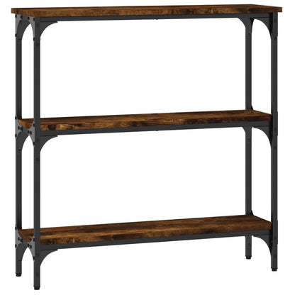 Smoked Oak Console Table - Engineered Wood, 75x22.5x75 cm