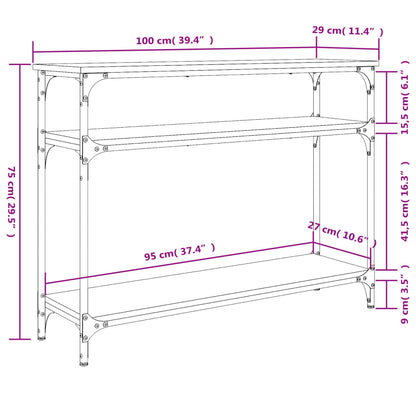 Modern Black Console Table - Engineered Wood, 100x29x75 cm