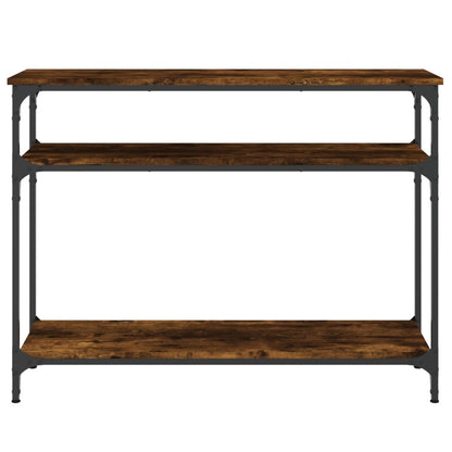 Smoked Oak Console Table - Engineered Wood, 100x29x75 cm