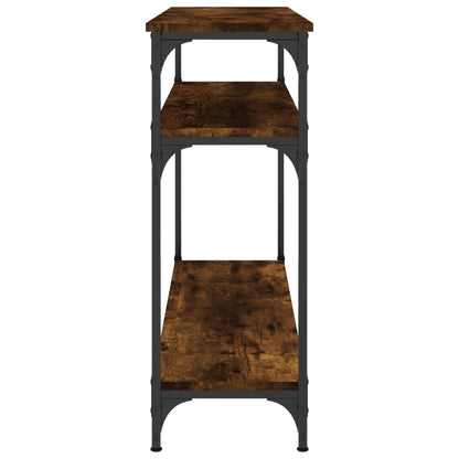 Smoked Oak Console Table - Engineered Wood, 100x29x75 cm