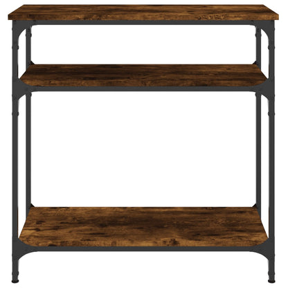 Smoked Oak Engineered Wood Console Table - 75x29x75 cm
