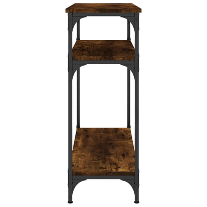 Smoked Oak Engineered Wood Console Table - 75x29x75 cm