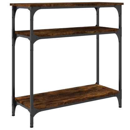 Smoked Oak Engineered Wood Console Table - 75x29x75 cm