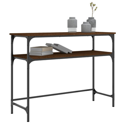 Brown Oak Console Table - 100x35.5x75 cm Engineered Wood