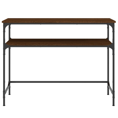 Brown Oak Console Table - 100x35.5x75 cm Engineered Wood