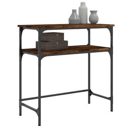 Smoked Oak Console Table 75x35.5x75cm - Engineered Wood