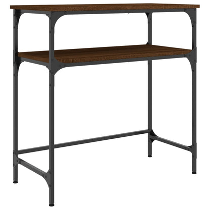 Brown Oak Console Table - 75x35.5x75 cm, Engineered Wood
