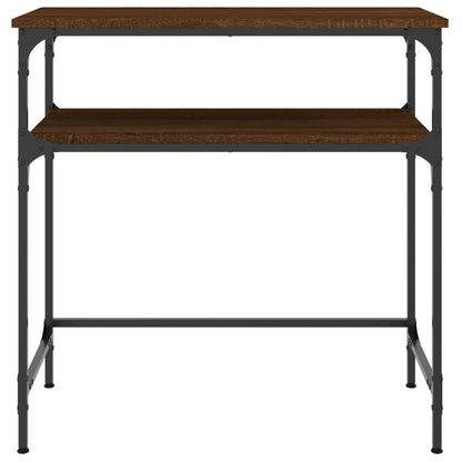 Brown Oak Console Table - 75x35.5x75 cm, Engineered Wood