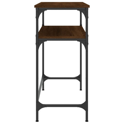 Brown Oak Console Table - 75x35.5x75 cm, Engineered Wood
