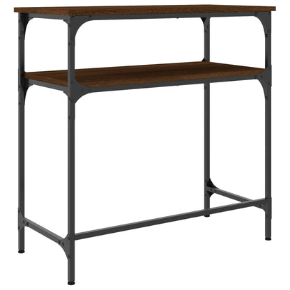 Brown Oak Console Table - 75x35.5x75 cm, Engineered Wood
