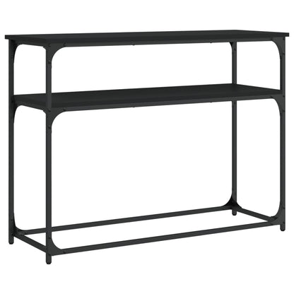 Black Console Table - Engineered Wood, 100x35.5x75 cm