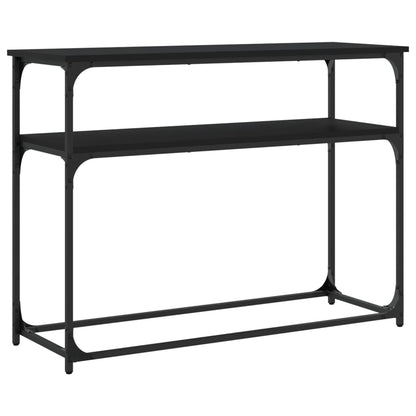 Black Console Table - Engineered Wood, 100x35.5x75 cm