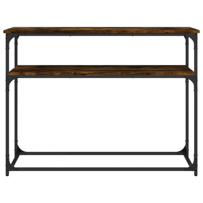 Smoked Oak Console Table - 100x35.5x75cm Engineered Wood