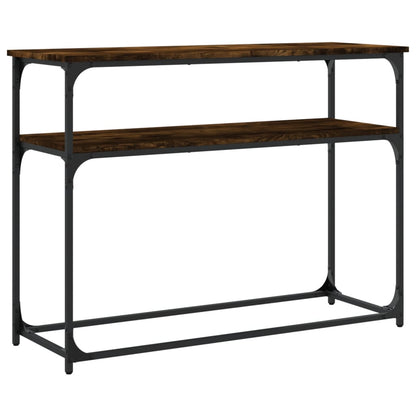 Smoked Oak Console Table - 100x35.5x75cm Engineered Wood