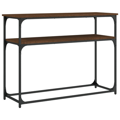 Brown Oak Console Table - Engineered Wood, 100x35.5x75 cm