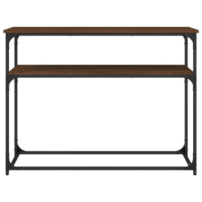 Brown Oak Console Table - Engineered Wood, 100x35.5x75 cm