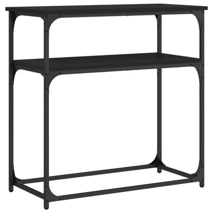Black Engineered Wood Console Table - 75x35.5x75 cm